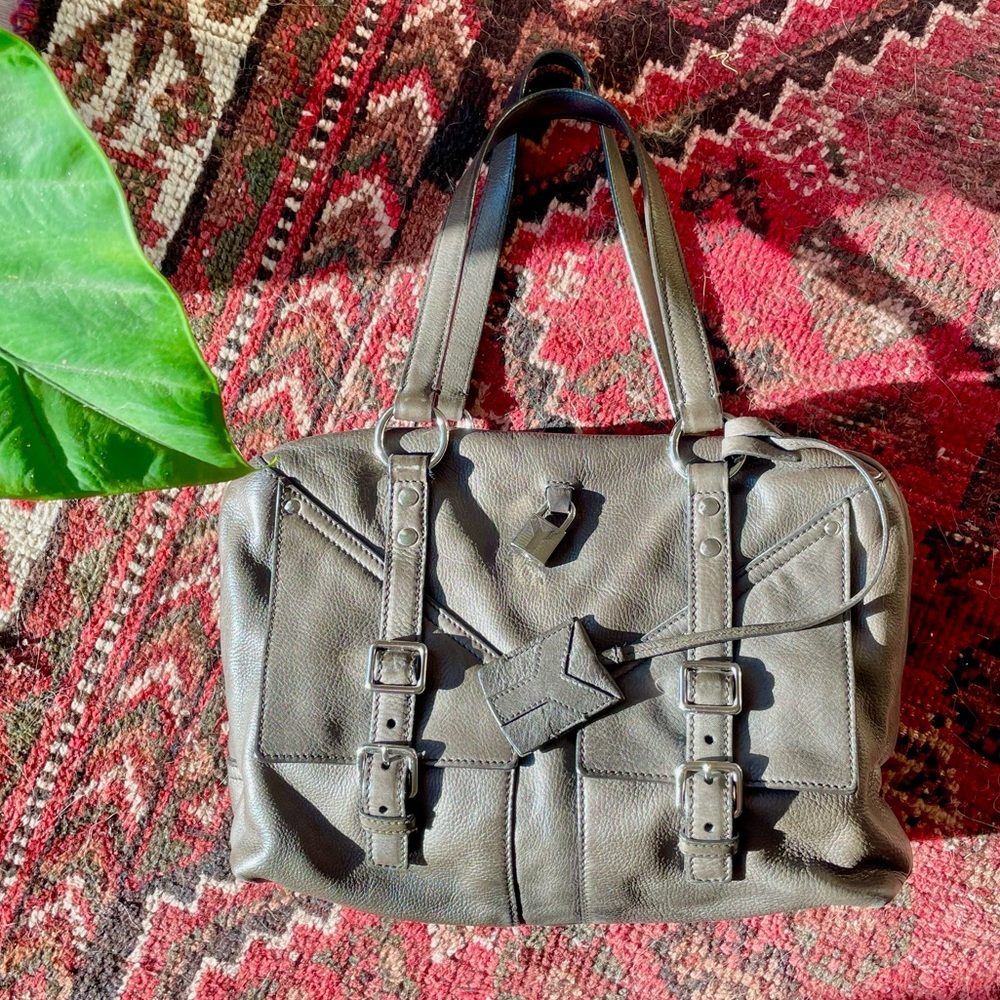 YSL Saint Laurent Sac Lover Bag 🐘 gray calfskin leather